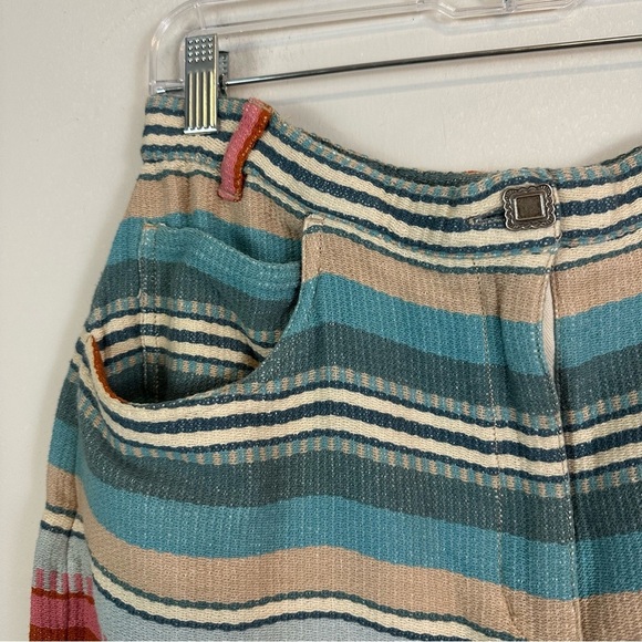 Denim & Co. | Western Colorful Stripe Midi Length Skirt Size Large - Picture 2 of 5